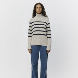 MargaretSW Sweater, grey striped, Sofie Schnoor