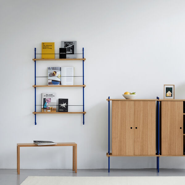 Magazine Shelving Medium, oak/deep blue, MOEBE