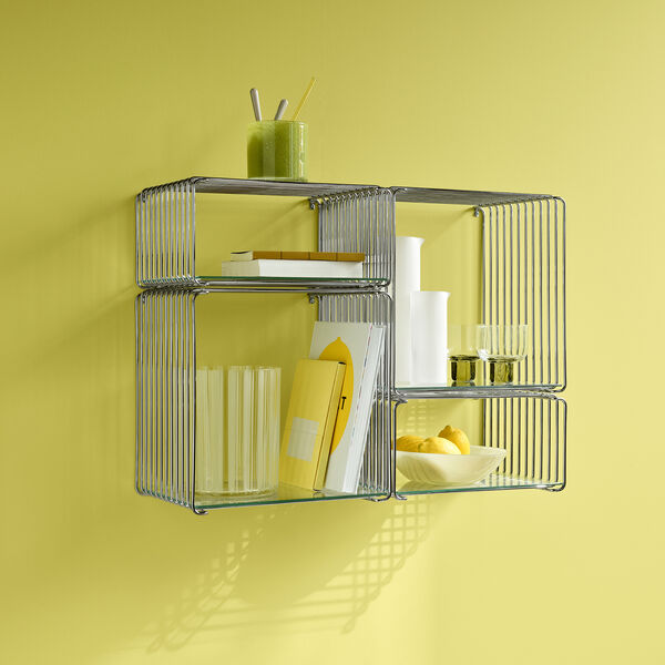 Panton Wire Inlay Shelf, 99 glass, Montana Furniture