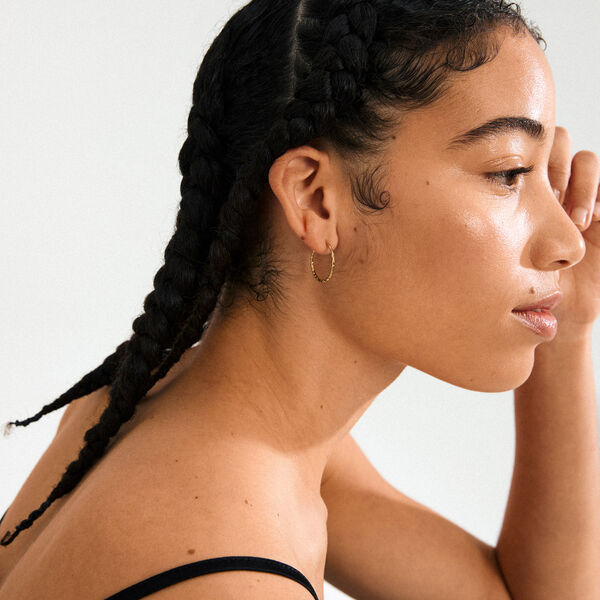 BETWEEN hoops, gold plated, Pilgrim