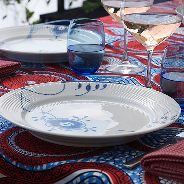 Blauer Mega-gerippter Teller &Oslash; 27 cm, Nr. 6, Royal Copenhagen