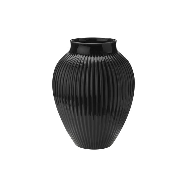 Knabstrup Vase Ripple, schwarz, Knabstrup Keramik