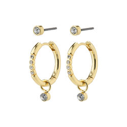 ELNA Recycled Rystal Earrings 2-in-1 Set, gold, Pilgrim