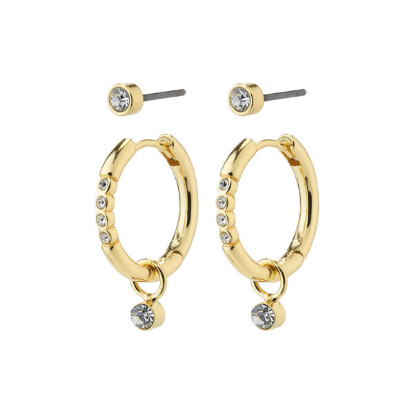 ELNA Recycled Rystal Earrings 2-in-1 Set, gold, Pilgrim