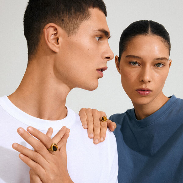 BETWEEN ring, gold plated, Pilgrim