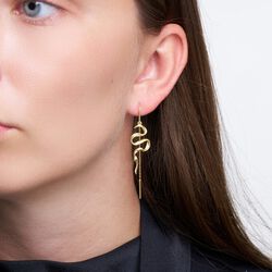 Willow chain earrings, gold plated, Pure by Nat