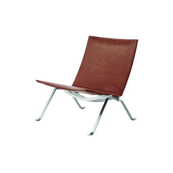 PK22™ Grace Leder Sessel, walnut, Fritz Hansen