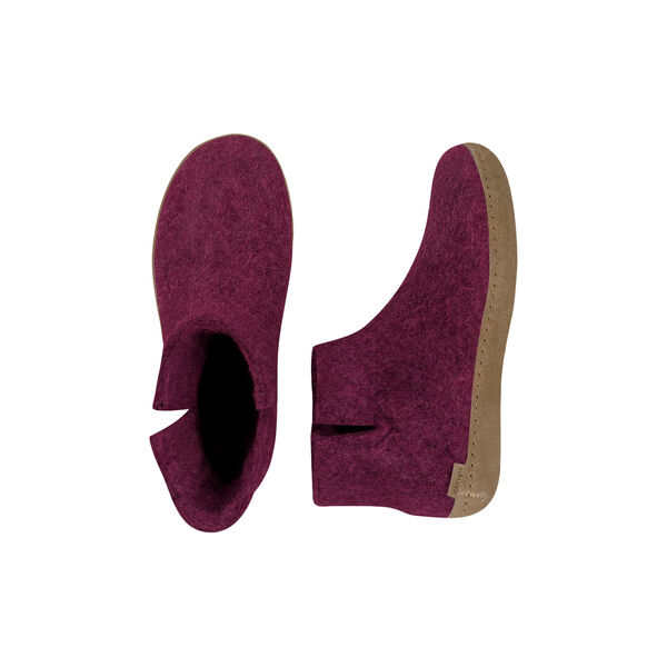 Filzstiefelletten, cranberry, Glerups