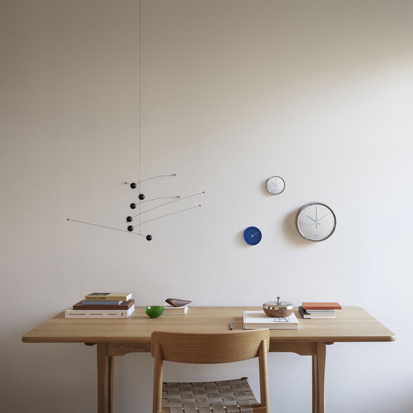 Koppel Wanduhr, polierter Stahl, Georg Jensen