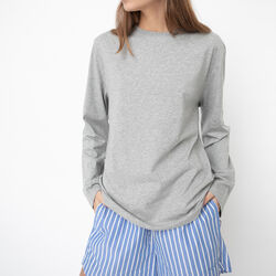 Freya Longsleeve T-Shirt, grey melange, Studio Feder