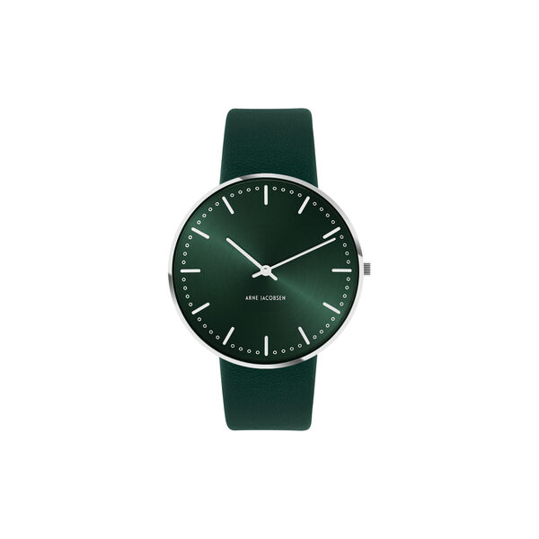 City Hall Wrist Watch, green/steel/green City Hall Wrist Watch, green/steel/green, Arne Jacobsen Watches