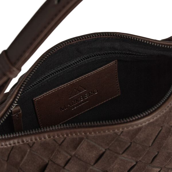 Mini MuseMBG Tasche Sue. Geflochten, dark brown, Markberg