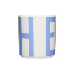 XL Vintage ABC cups, sky blue, Design Letters