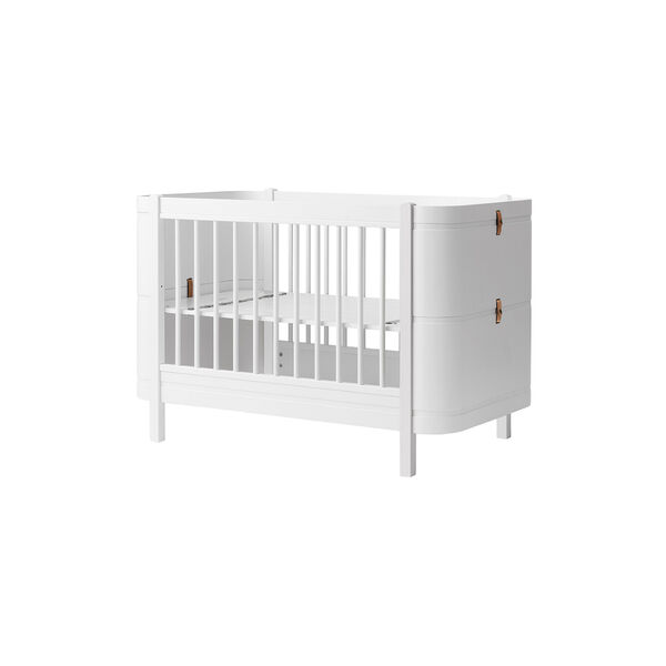 Wood Mini+ Cot Bed excl. Junior Kit 68x122 cm, white, Oliver Furniture