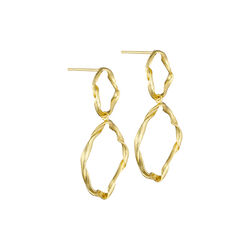 Earrings Double Brushed, gold, Pure by Nat