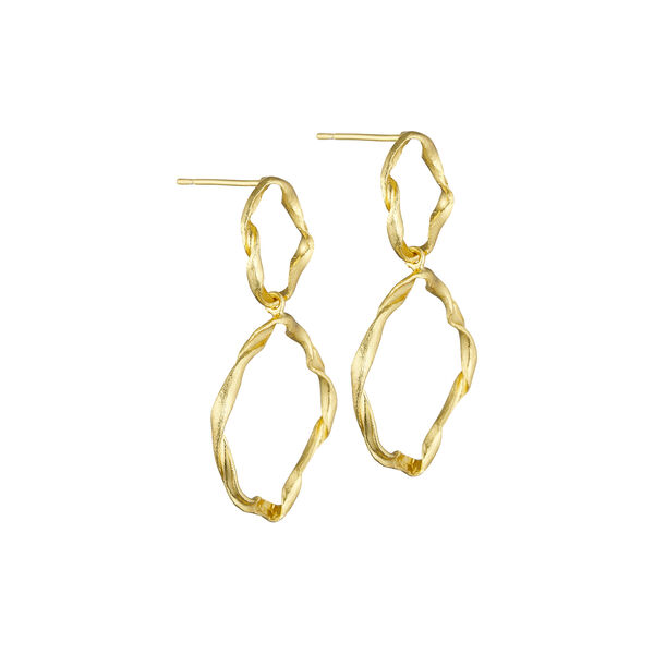 Earrings Double Brushed, gold, Pure by Nat
