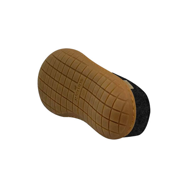 Felt Slipper with Natural Rubber sole, charcoal, Glerups