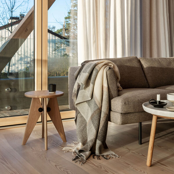 Myrull Plaid, natur, Røros Tweed