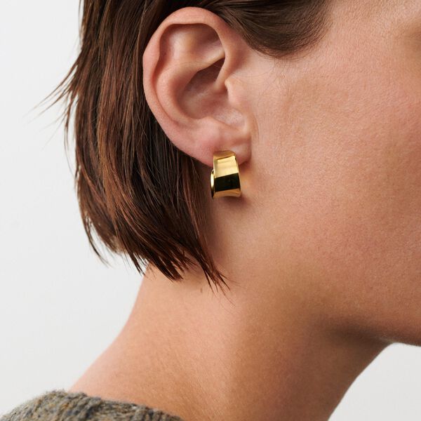 Reflection Hoops Medium, gold plated, Pernille Corydon Jewellery