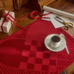 CHRISTMAS RUSTIC 50 placemats, gold red, Georg Jensen Damask