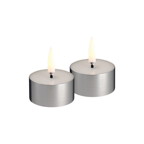 LED melted tealight 2-pack, silver, Uyuni Lighting