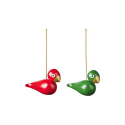 Weihnachtsv&ouml;gel 2 St&uuml;ck, rot/gr&uuml;n, Kay Bojesen Denmark