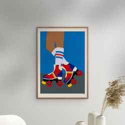 Rosi Feist - 70's Roller Skate Girl, Poster & Frame