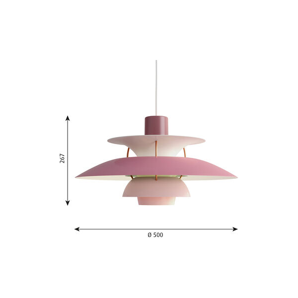 PH 5 Pendelleuchte, rosa, Louis Poulsen