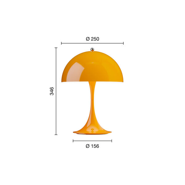 Panthella 250 Portable Table Lamp, opaque orange, Louis Poulsen