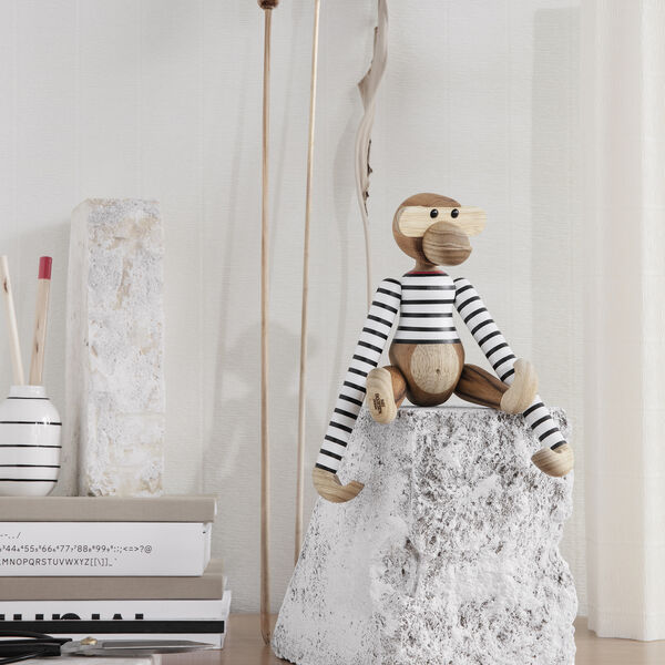 Affe x N&oslash;rgaard auf dem Str&oslash;get, klein, wei&szlig;/schwarz, Kay Bojesen Denmark