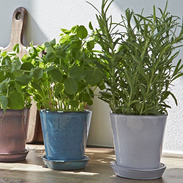 Anzuchttopf, staubiges blau, Knabstrup Keramik