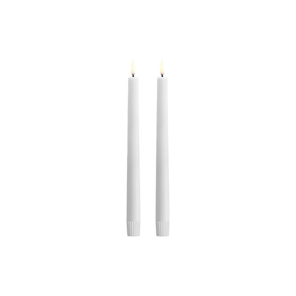 Outdoor LED taper candle 2-pack, white, Uyuni Lighting