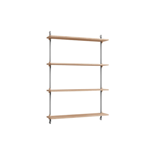 Wall Shelving Medium, oak/stainless steel, MOEBE
