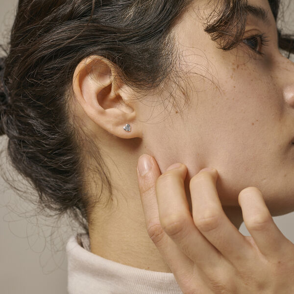 Herz-Ohrstecker, s&oslash;lv, ENAMEL Copenhagen