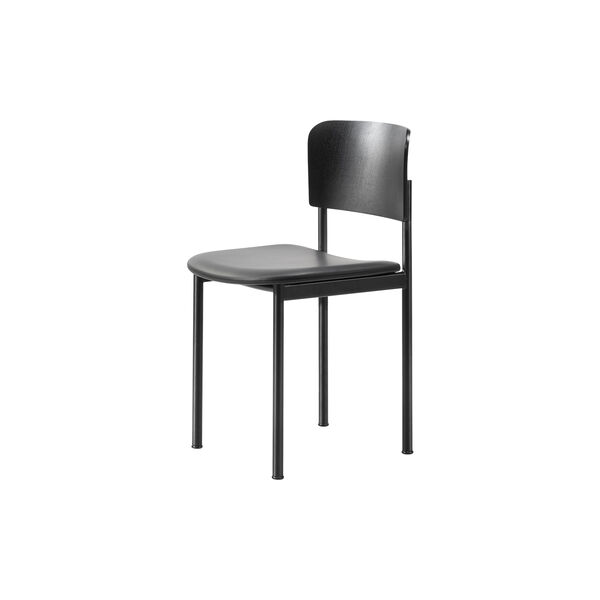 Plan Stuhl mit gepolsterter Sitzfl&auml;che, black lacquered ash/Omni 301, Fredericia Furniture