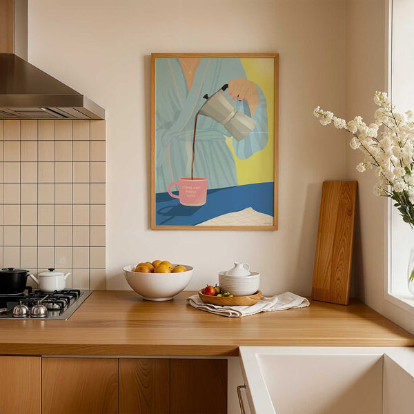 KAFFEE ZUERST, LEUTE SP&Auml;TER Plakat, ViSSEVASSE