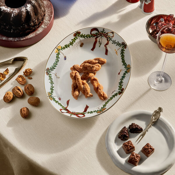 Sternengerippte Weihnachtsplatte oval 34 cm, Royal Copenhagen
