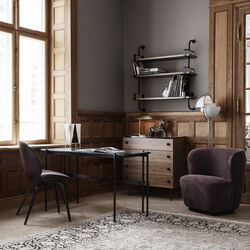 62 Kommode, 4 Schubladen, Nussbaum/Schwarz, GUBI