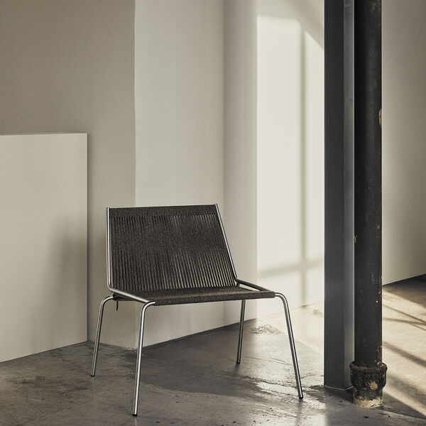 Noel Lounge Chair, steel/dark grey wool, Thorup Copenhagen