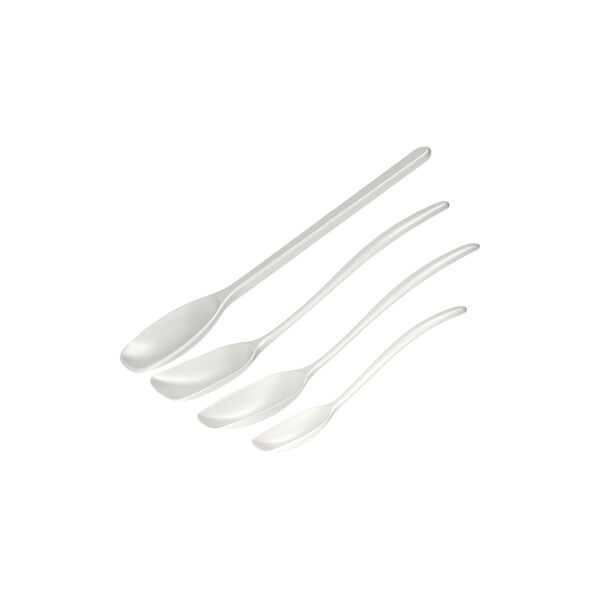NEW Classic Pot Spoon Set 4 parts, white, Rosti