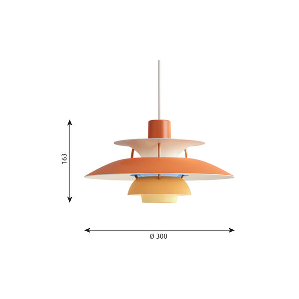 PH 5 Mini Pendelleuchte, orange, Louis Poulsen