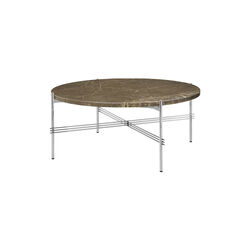 TS Couchtisch &Oslash;80, brauner Emperador-Marmor/Stahl, GUBI