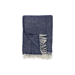 Chevron Throw, dark denim, Klippan Yllefabrik