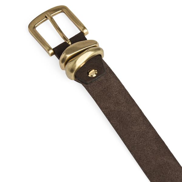 AdleyMBG Belt Suede, dark brown w/br. gold, Markberg