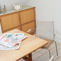 Noel Armrest Chair, black/nature linen, Thorup Copenhagen