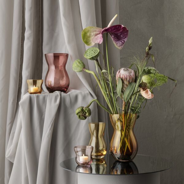 Calabas Duo Vase, burgundy/amber, Holmegaard