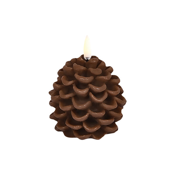 LED candle pine cone, brown, Uyuni Lighting