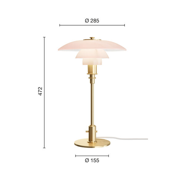 PH 3/2 Pale Rose Table Lamp, Louis Poulsen