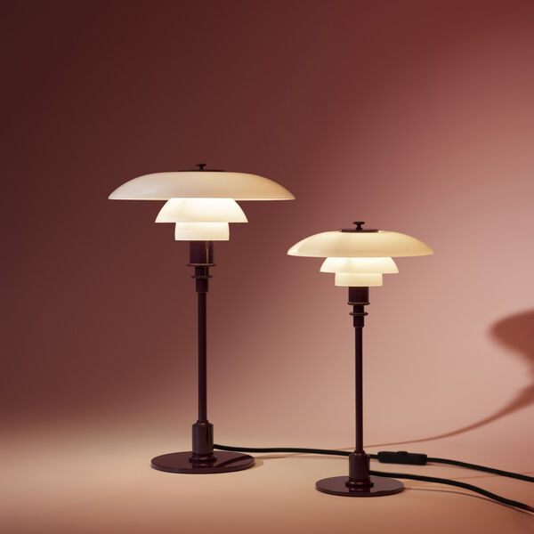 PH 3/2 Table Lamp, glossy burgundy, Louis Poulsen