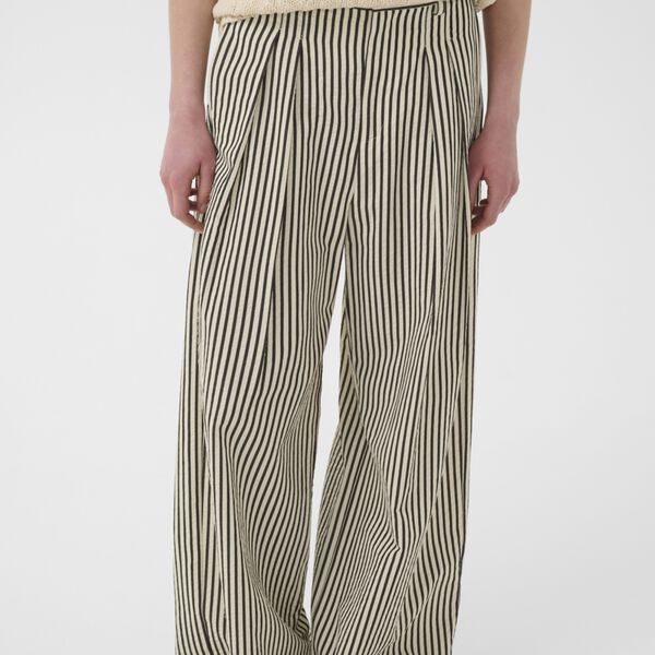 GARBOIW PANTS, vanilla / black stripe, InWear